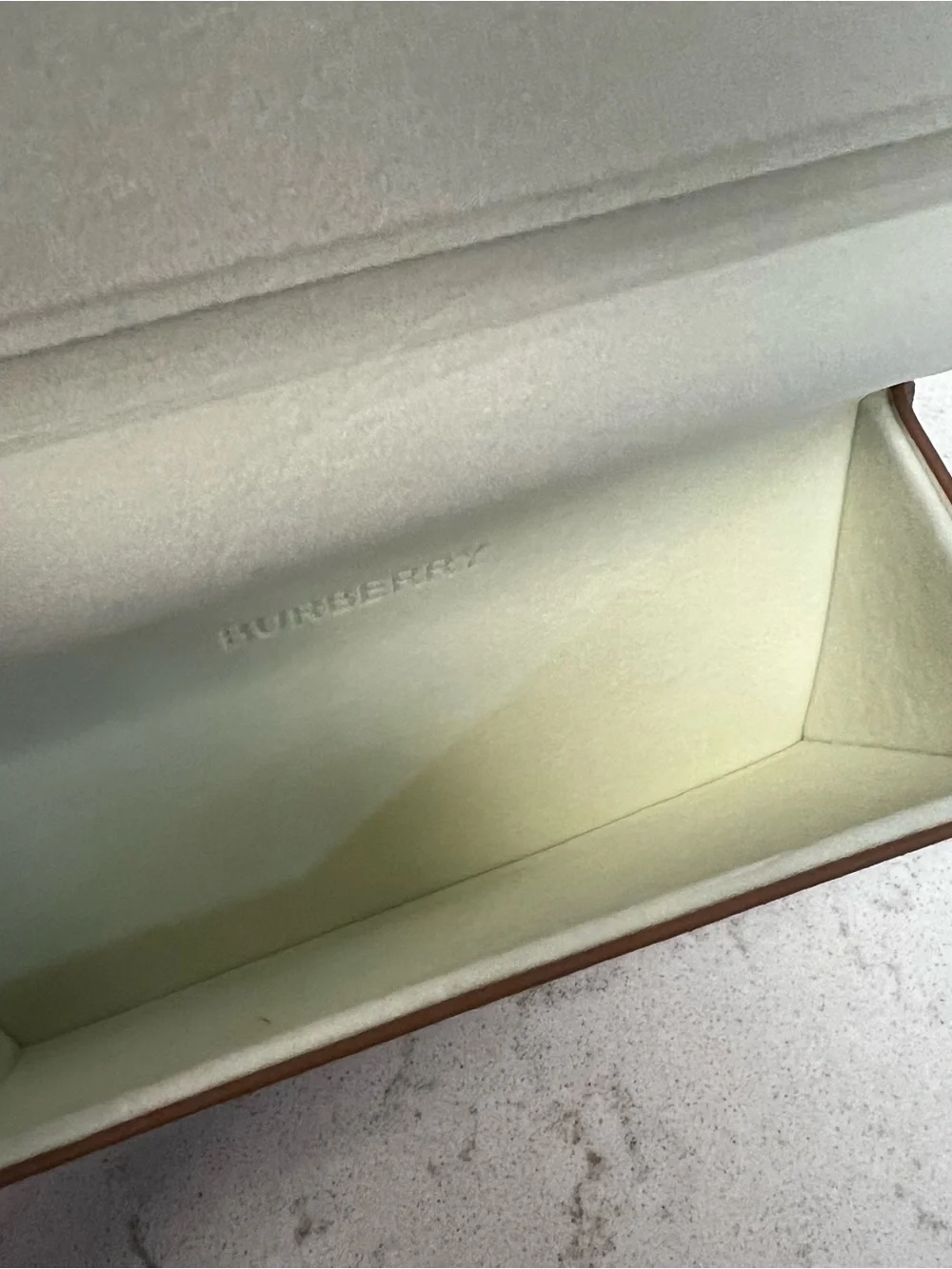 Burberry Brown Leather Glasses Case with Logo